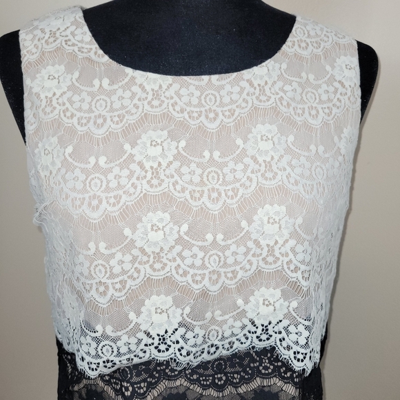 Jessica Simpson lacy dress black and white size 8 - Picture 7 of 10